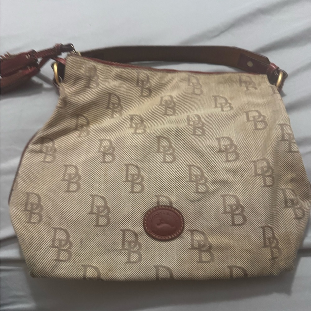 Authentic Dooney & Bourke Brown Monogram Shoulder Bag
